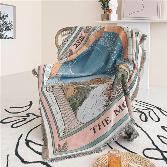 Boho Throw Blanket Reversible Cotton Tapestry Hippie Room Decor